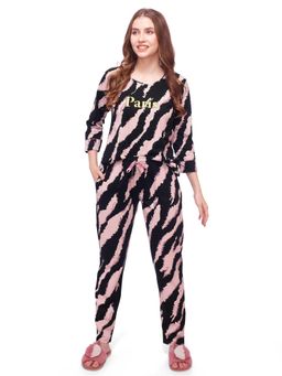 LOTIK - Women Pink Cotton Top with Pyjama