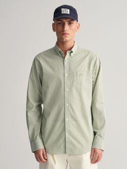 GANT - Men Green Regular Stripes Button Down Shirt
