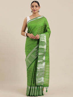Mimosa - Women Kanjivaram Silk Saree With Unstitched Blouse