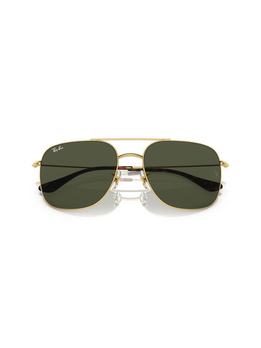 Buy Ray-Ban Square Sunglasses With Gold Frame In Green Lens
