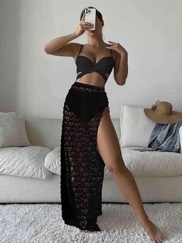 MISS MOSA BY AKANKSHA - Harlee Top With Skirt & Sarong Swimsuit (Set of 3)