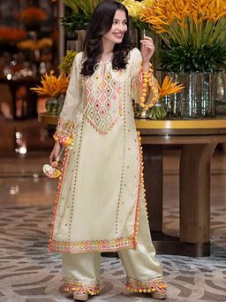 Gopi Vaid - Nishika Long Kurta With Palazzo -Saachi Bhasin