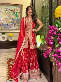 Gopi Vaid - Dhriti Sleeveless Sharara Set-Saachi Daga