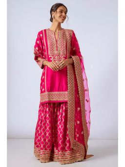 Gopi Vaid - Marigold Brocade Short Garara Set