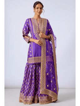 Gopi Vaid - Marigold Brocade Short Garara Set