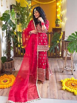 Gopi Vaid - Marigold Peplum Sharara Set