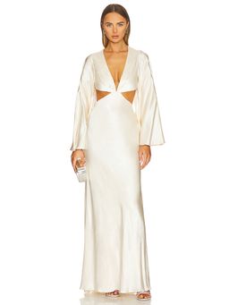 Shona Joy - La Lune Flared Sleeve Open Back Maxi Dress