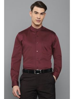 Louis Philippe - Maroon Solid Formal Shirt
