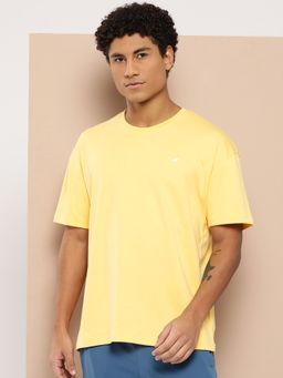 Alcis - Yellow Men Typography Printed Dry Tech Sports T-Shirt