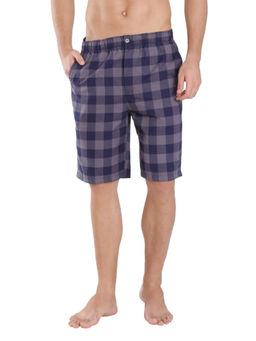 Jockey - US88 Men Super Combed Cotton Woven Fabric Bermuda - Navy & Grey