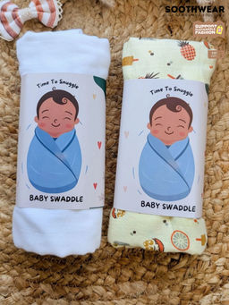 HALEMONS - Multi-Color Pure Muslin Pineapple Baby Essential Swaddles (Pack of 2)