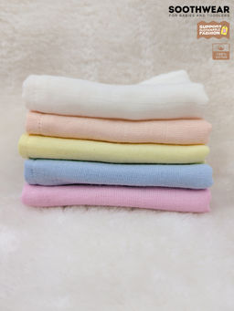 HALEMONS - Multi-Color Pure Muslin Reusable Soft Mul Cotton Wipes (Pack of 5)
