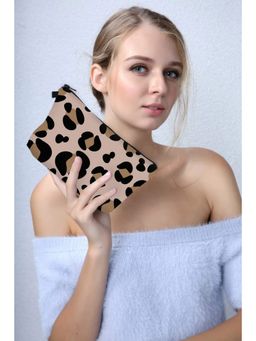 House of Quirk - Leopard Makeup Bag for Women and Girls Cute Travel Cosmetic Pouch