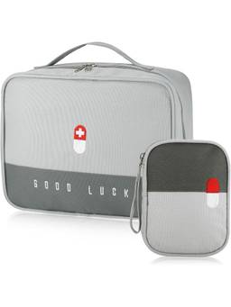 House of Quirk - Grey First Aid Empty Kit Pouch Emergency Survival Bag Medicine Bag
