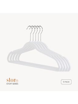STOR - Premium Velvet Hangers- Ecru White