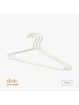 STOR - Premium PU Leather Hangers- Ecru White