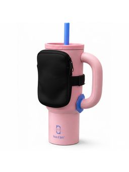 House of Quirk - Black Water Tumbler Carrier Bag with Adjustable Strap for Cards Key