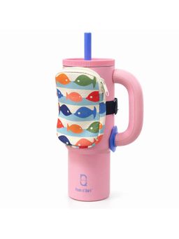House of Quirk - Pink Water Tumbler Carrier Bag with Adjustable Strap for Cards Key