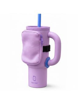 House of Quirk - Purple Water Tumbler Carrier Bag with Adjustable Strap for Cards Key