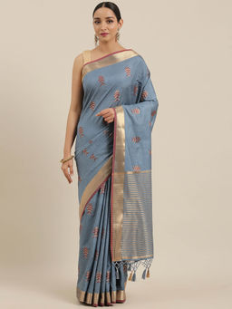 Mimosa - Women Kanjivaram Silk Saree With Unstitched Blouse