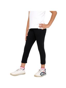 TotzTouch - Girls Classic Solid Black Leggings-Black