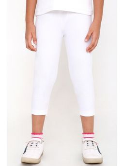 TotzTouch - Girls Classic Solid White Leggings-White