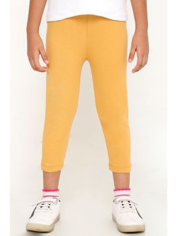 TotzTouch - Girls Classic Solid Mustard Yellow Leggings-Mustard