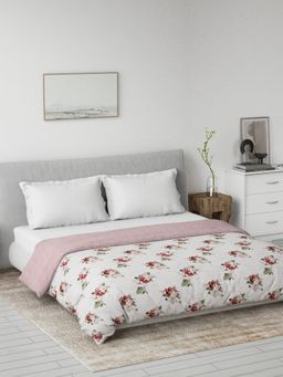 Ddecor Live Beautiful - Cotton Prime Collection 180Tc Floral Reversible Mild Winter Queen Dohar - Red