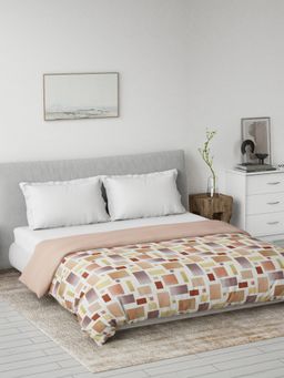 Ddecor Live Beautiful - Cotton Prime 180Tc Abstract Reversible Mild Winter Queen Dohar - Red