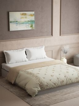 Ddecor Live Beautiful - Cotton Zeta Collection 180Tc Ethnic Reversible Mild Winter Queen Dohar - Beige