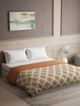 Ddecor Live Beautiful - Cotton Zeta Collection 180Tc Ethnic Reversible Mild Winter Queen Dohar - Brown