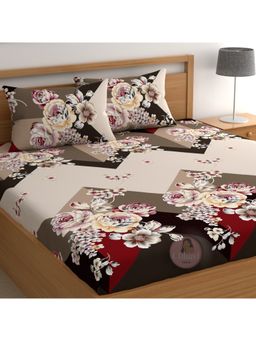 CHHAVI INDIA - Double Bedsheet Set With 2 Pillow Covers Floral And Geometric Patchwork Print