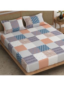 CHHAVI INDIA - Modern Patchwork Geometric Double Bedsheet Set With 2 Pillow Covers, Multi-Color
