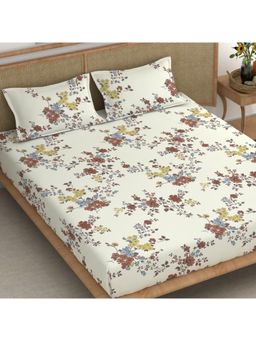 CHHAVI INDIA - Microfiber Vintage Floral King Bedsheet with 2 Pillow Cover