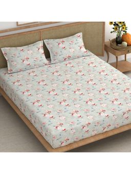 CHHAVI INDIA - Microfiber Vintage Rose King Bedsheet with 2 Pillow Cover