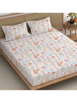 CHHAVI INDIA - Microfiber Intricate Floral King Bedsheet with 2 Pillow Cover