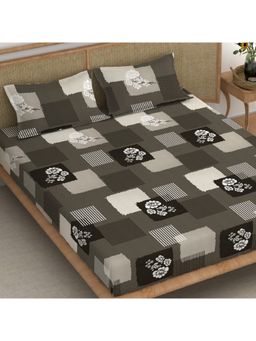 CHHAVI INDIA - Microfiber Green Geometric King Bedsheet with 2 Pillow Cover