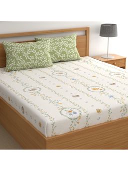 CHHAVI INDIA - Microfiber King Size Bedsheet Set With 2 Pillow Covers (Pastoral Vine & Floral Print)