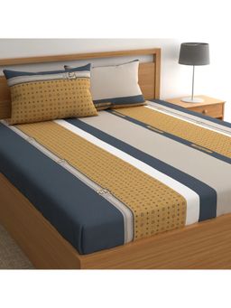 CHHAVI INDIA - King Bedsheet With Geometric Pattern 210 Thread Count (1 Bedsheet, 2 Pillow Covers)