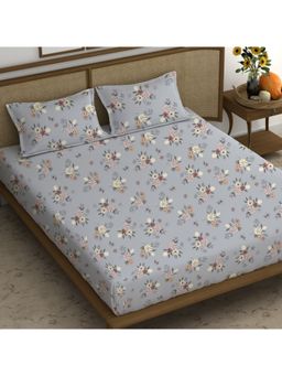 CHHAVI INDIA - King Size Microfiber Floral Print Bedsheet With 2 Pillow Covers 210 Thread Count