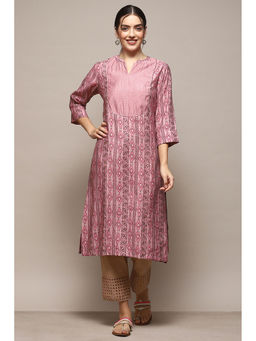 Biba - Women Polyester Printed Kurtas - Pink