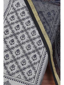 Biba - Women Printed Unstitched Suit - Blue (Set of 3)