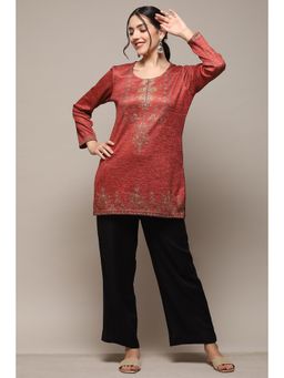 Biba - Women Cotton Blend Printed Tunic - Rust