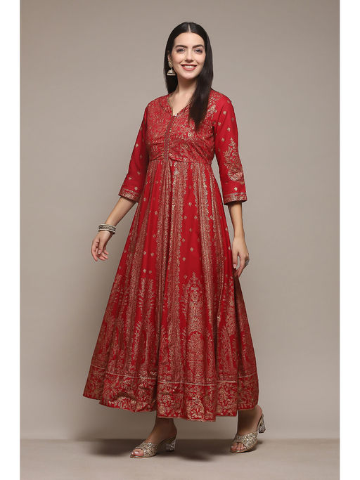 biba red dress Buy Biba Women Cotton Blend Printed Ethnic Dresses
