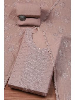 Biba - Women Printed Unstitched Suit - Mauve (Set of 3)