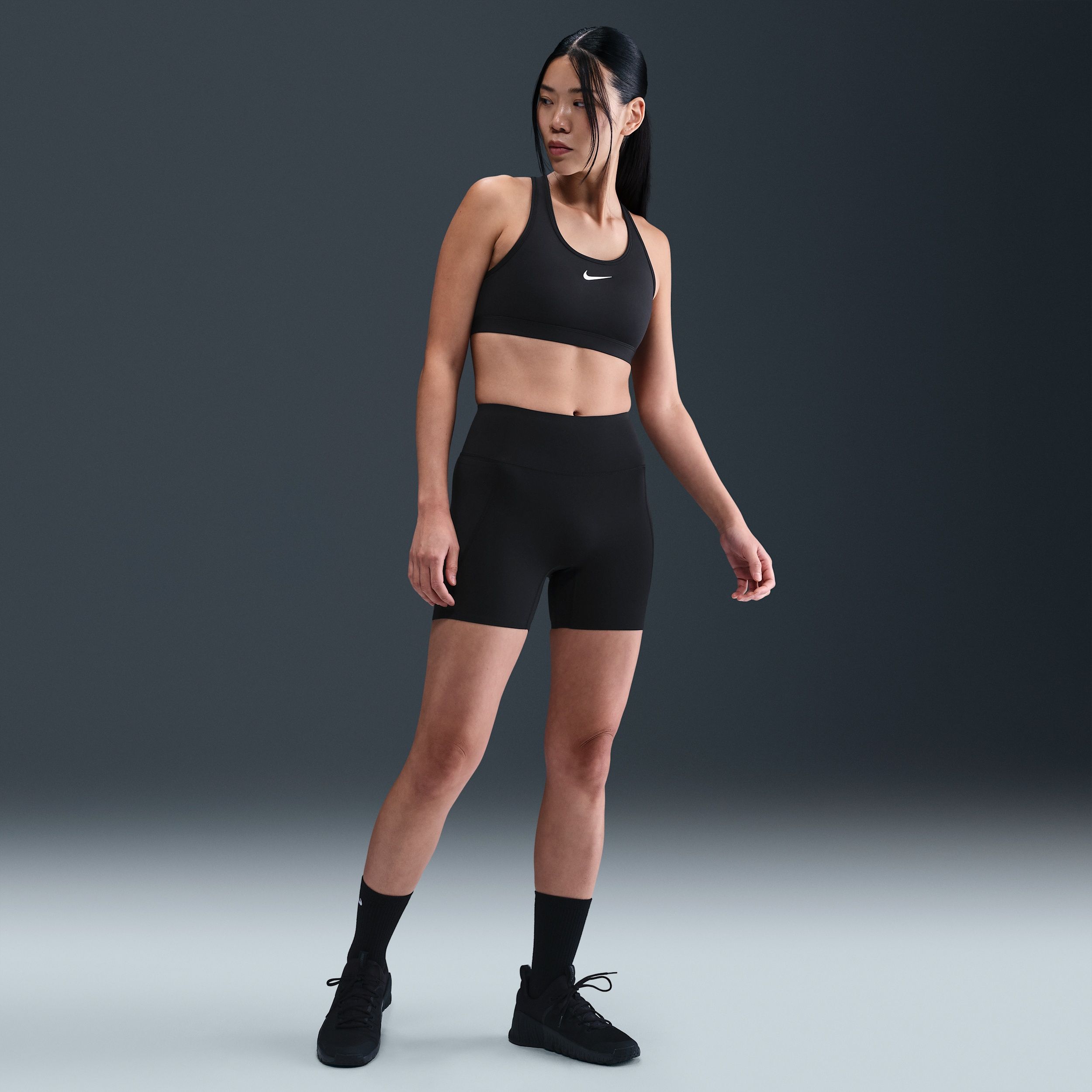 Nike Universa - Women's High-Waisted 12.5cm (approx.) Biker Shorts with No Front Seam