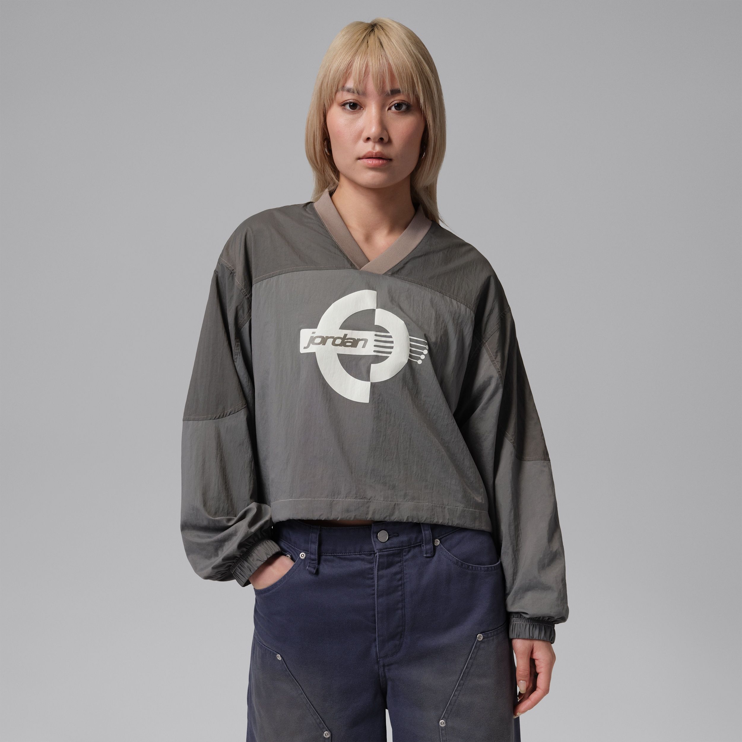 Jordan Brooklyn - Women's Woven Long-Sleeve Graphic Sweatshirt