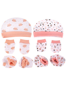 Nuluv - Baby Girl Multi-Color Cap Booties and Mittens Set