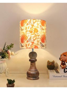 Homesake - Rustic Table Lamp Wood pawn Bird Shade