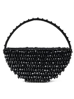 House Of Kosha - Clara Black Suede Embellished Hand Bag